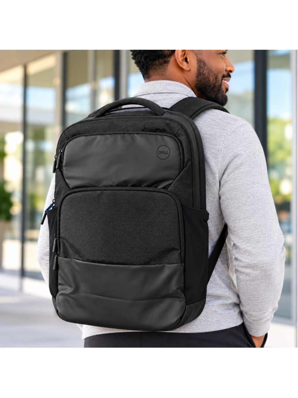 Dell Professional 15” Black Laptop Backpack Padded Business Travel Computer Bag